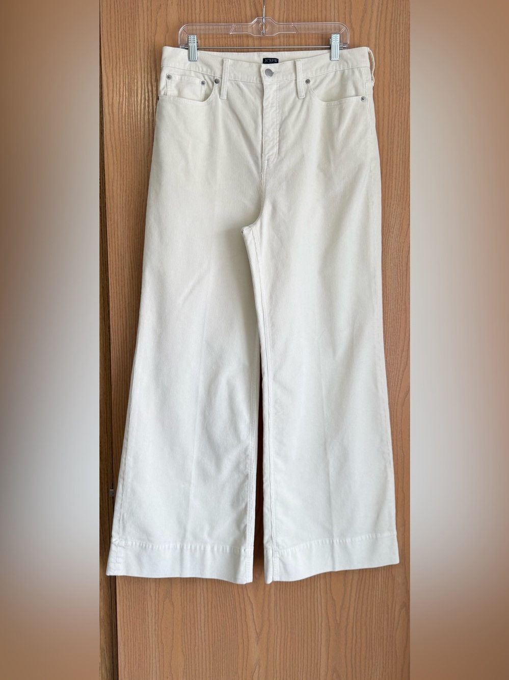 J. Crew | Women’s 31 | Ivory High Rise Wide Leg Corduroy Trouser Pants BT922 NWT